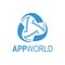 Abstract rotate app world Media globe logo template vector illustration