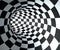 Abstract round checkered tunnel