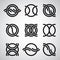 Abstract round symbols set.