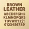 Abstract Rounded Brown Leather Font and Numbers