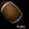 Abstract rugby ball on a black background