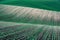 Abstract rural landscape with green rows of crops