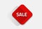 Abstract sale square sticker. advertising red label design
