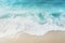 An abstract sand beach, with its tranquil light blue waters a captivating summer vacation background concept banner, designed to