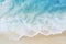 An abstract sand beach, with its tranquil light blue waters a captivating summer vacation background concept banner, designed to