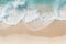 Abstract sand beach, transparent light blue waves a summer vacation background concept banner that offers generous room for text