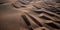 Abstract sandy dunes in the desert. Aerial landscape ripples and texture on the beach.