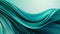 Abstract satin teal waves design with smooth curves and soft shadows on clean modern background