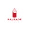 Abstract sauce sausage bottle red logo symbol icon vector graphic design illustration idea creative