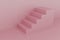 An abstract scene with a pink staircase near the pink wall.