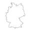 Abstract schematic map of Germany from the black dots along the