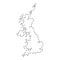 Abstract schematic map of Great Britain from the black dots along the perimeter illustration