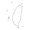 Abstract schematic map of Taiwan from the black dots along the perimeter illustration