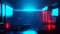 Abstract sci-fi tunnel. EDM club concert, high tech background. Time warp portal, lightspeed hyperspace concept. 3D render.