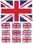 Abstract Scribble Background Union Jack Flag Set