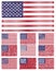 Abstract Scribble Background Usa Flag Set