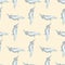 Abstract seamless animal bird pattern in simple style with cockatoo bird shapes. Parrot cartoon backdrop