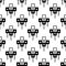 Abstract Seamless Black And White Stylish Clothing Pattern Repeated Design On White Background