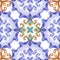 Abstract seamless classic pattern, antique mosaic ornament, medieval acanthus background, mosaic ceramic tile, kaleidoscope