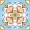 Abstract seamless classic pattern, antique mosaic ornament, medieval acanthus background, mosaic ceramic tile, kaleidoscope