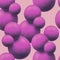 Abstract seamless digital pattern drawn up of magenta spheres on pink background