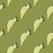 Abstract seamless exotic animal pattern with cockatoo ornament. Green olive background. Zoo print