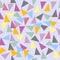 Abstract seamless geometric pattern with varicolored triangles