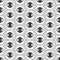 Abstract Seamless Gray, Black and White Geometric Pattern with Blinking Eyes