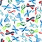 Abstract seamless human DNA helices pattern