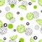 Abstract seamless lime pattern in green and black colors