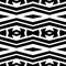 Abstract seamless monochromatic pattern with ornaments and zig zag stripes. Modern background