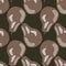 Abstract seamless pale pattern with beige pear silhouettes. Brown dark background