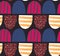 Abstract seamless pattern. Arched textured shapes. Colorful creative repeating background