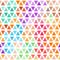 Abstract seamless pattern of bright colored triangles on white .