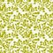 Abstract  seamless pattern bright olive leaves