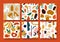 Abstract seamless pattern bundle with natural shapes