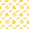 Abstract seamless pattern with cartoon lemons.