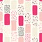Abstract seamless pattern with chaotic painted elements. Vector Hand drawn texture with different lines, dots and shapes.
