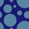 Abstract seamless pattern with colorful gray different balls on blue.