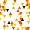 Abstract seamless pattern with colorful triangles and stylized candy corn. Vector background