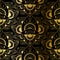 Abstract Seamless Pattern, Golden Print on Black