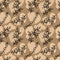 Abstract seamless pattern with gravel and tree branches in doodle style. Random geometric pebble wallpaper. Stone