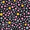 Abstract Seamless Pattern of Grey, Pink, Gold Glittering Circles