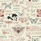 Abstract seamless pattern with insects and spots