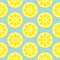 Abstract Seamless Pattern Lemon Slices Yellow And Blue