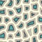 Abstract seamless pattern with many different particles next to each other. Surface is broken to pieces