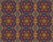 Abstract seamless pattern of mexican huichol art style