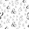 Abstract seamless pattern with monochrome hand drawn ampersand elements. Vector texture for your design. Simple modern