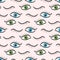 Abstract seamless pattern with open eyes.