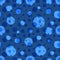 Abstract seamless pattern with polka dots. Trendy classic blue background. Vector